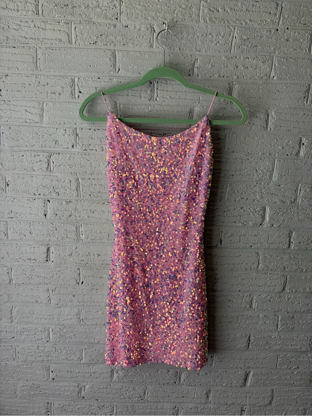 B Darlin Pink Sequin Slip Mini Dress
